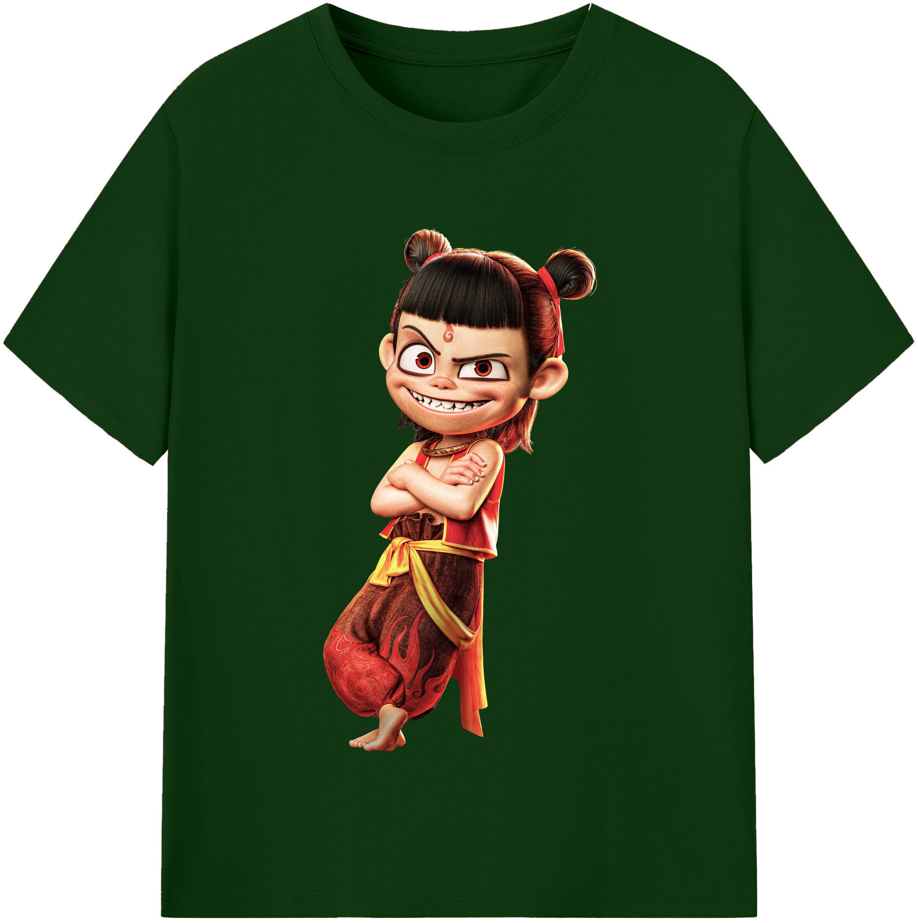 （画像用） Ne Zha 2 ナタ 魔童の大暴れ 綿100％半袖Tシャツ（フロントプリント）